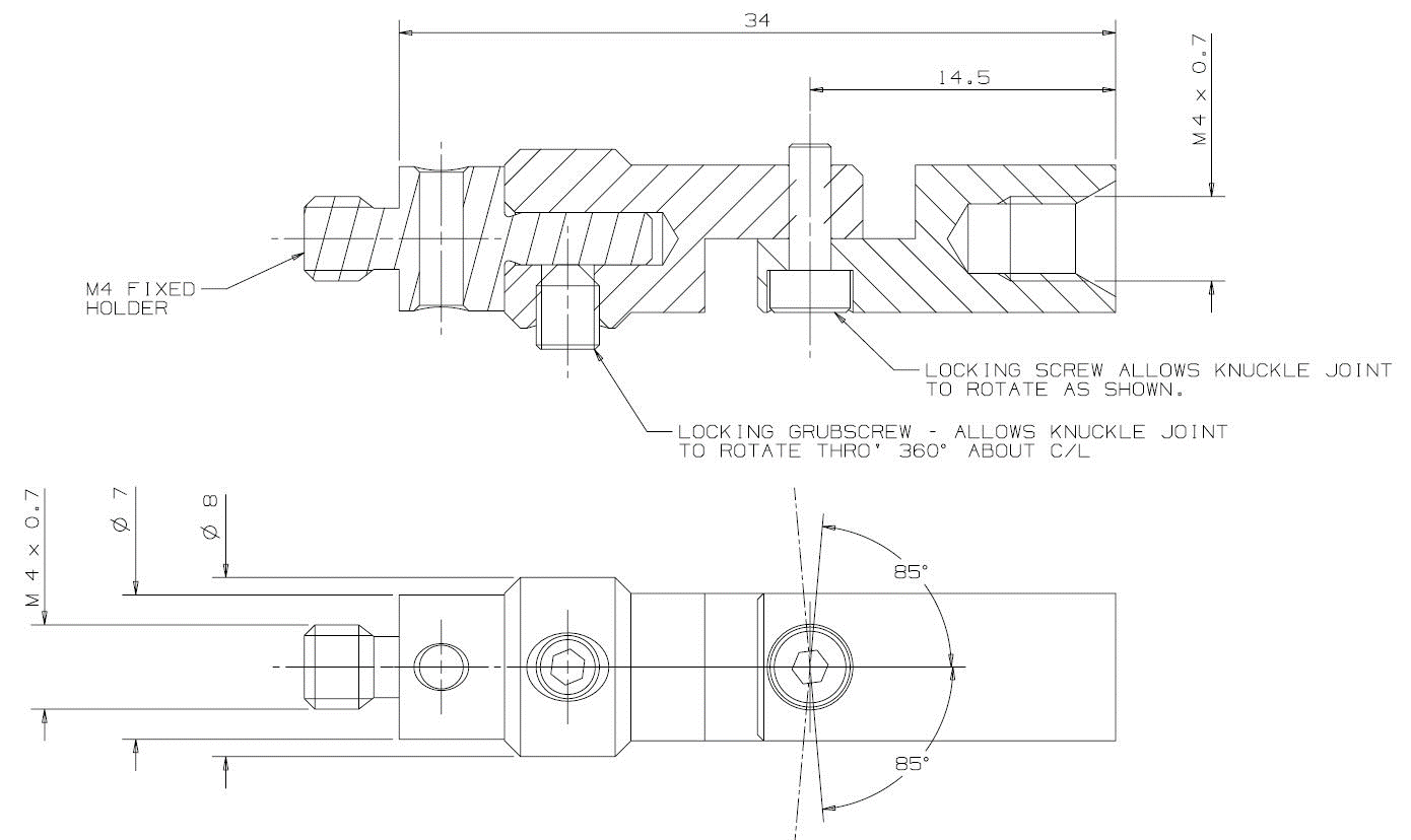 Renishaw, M4 rotary knuckle, L 33 mm, A-5003-4689