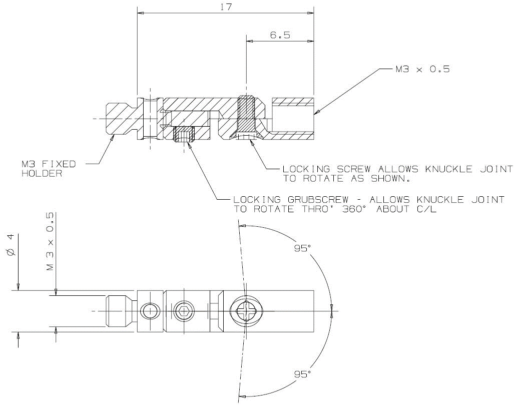 Renishaw, M3 rotary knuckle, L 17 mm, A-5003-4686