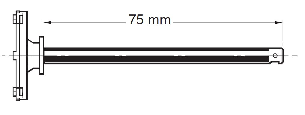 Renishaw, M3 aluminum adaptor plate, XXT TL2, L 75mm, for Zeiss applications, A-5555-1237