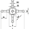 Renishaw, M5 4-way star, Ø1 mm ruby balls, tungsten carbide stem, ML 7 mm for Zeiss applications, A-5555-0069