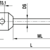 Renishaw, M5 Ø0.6 mm ruby ball, tungsten carbide stem, L 22 mm, ML 13 mm, long thread, for Zeiss applications, A-5555-1842